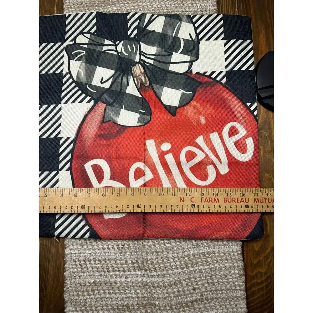 Christmas ornament throw pillow case cover 17 x 17 New